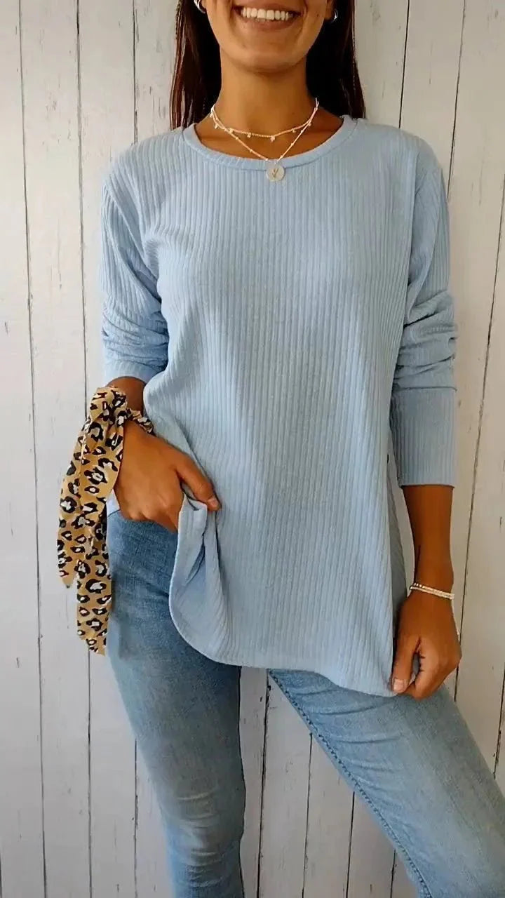 Sharna™ - Pearly Glow Button-Down Top
